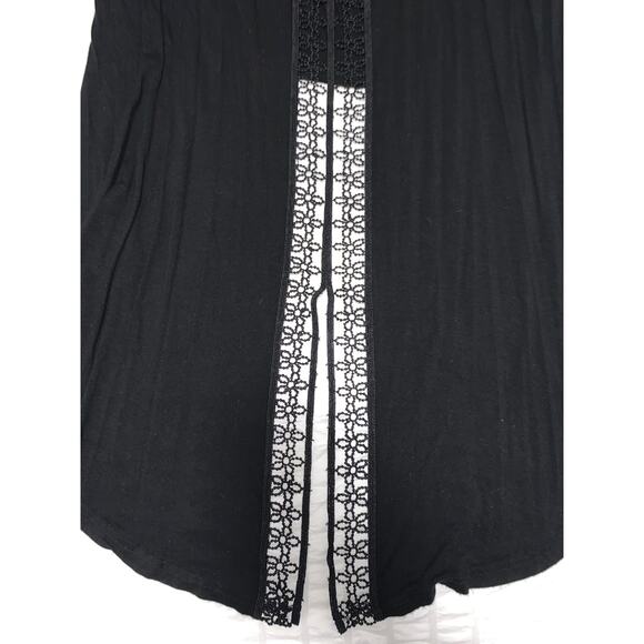 SHEIN Curve Black Cold Shoulder Lace Detail Shirt Size 4XL - Picture 4 of 6